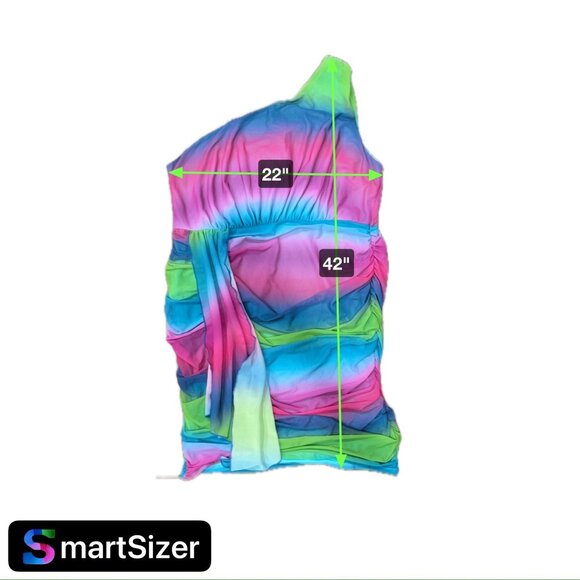 Fashion To Figure Multicolor One-Shoulder Dress Size 3 Polyester Spandex Blend - Picture 6 of 7